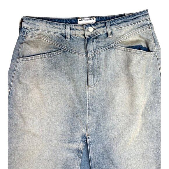 Free People We The Free Come As You Are Maxi Denim Skirt Womens Size 12 - Picture 8 of 16